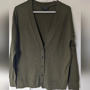 Banana Republic “Forever Sweater” Cardigan Army Green Front Button M